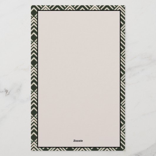 Art Deco Black Tan Stationery Briefpapier (Achterkant)