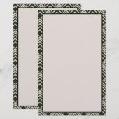 Art Deco Black Tan Stationery Briefpapier (Voorkant / Achterkant)