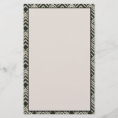 Art Deco Black Tan Stationery Briefpapier (Voorkant)