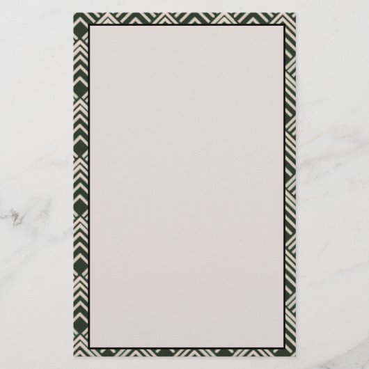 Art Deco Black Tan Stationery Briefpapier (Voorkant)