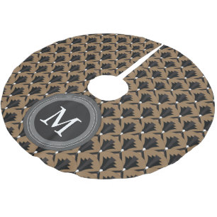 Art Deco Black Taupe Pattern - Gepersonaliseerd Kerstboom Rok