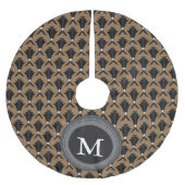 Art Deco Black Taupe Pattern - Gepersonaliseerd Kerstboom Rok (Voorkant)