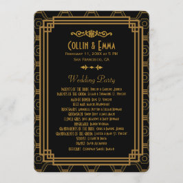 Art Deco Black Trouwprogramma's Programmakaart