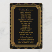 Art Deco Black Trouwprogramma's Programmakaart (Achterkant)