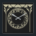 Art Deco Black Vierkante Klok<br><div class="desc">Geweldig design. Je zult het leuk vinden als anderen. U kunt dit ontwerp vrij gebruiken en jouw tekst toevoegen. Volg me voor meer. Met vriendelijke groet. Een leuke dag.</div>