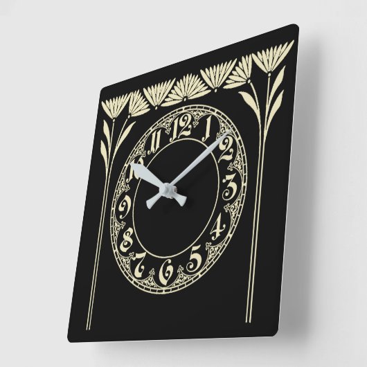 Art Deco Black Vierkante Klok (Hoek)