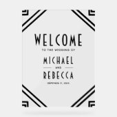 Art Deco Black Wedding Welcome Acryl Bord (Voorkant)