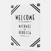 Art Deco Black Wedding Welcome Acryl Bord (Hoek)