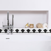 Art Deco Black White Chic Geometric Border 04
