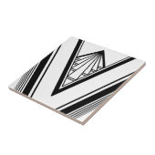 Art Deco Black White elegant geometrische crisis Tegeltje (Zijkant)