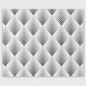 Art Deco Black White Elegant Minimal Botanical Cadeaupapier (Vlak)