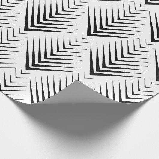 Art Deco Black White Elegant Minimal Botanical Cadeaupapier (Hoek)