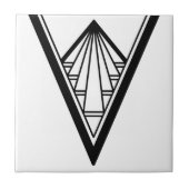 Art Deco Black White Elegant V Shape Stylish Crist Tegeltje (Voorkant)
