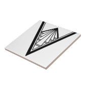 Art Deco Black White Elegant V Shape Stylish Crist Tegeltje (Zijkant)