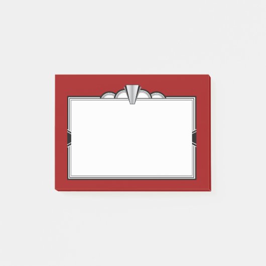 Art Deco Black, White en Dark Red Post-it® Notes (Voorkant)