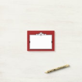 Art Deco Black, White en Dark Red Post-it® Notes (Op bureau)