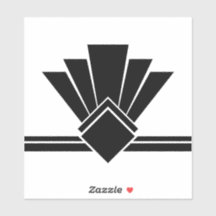 Art Deco Black White Fan Pell en Stick Tegel