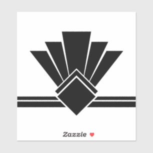 Art Deco Black White Fan Pell en Stick Tegel Sticker