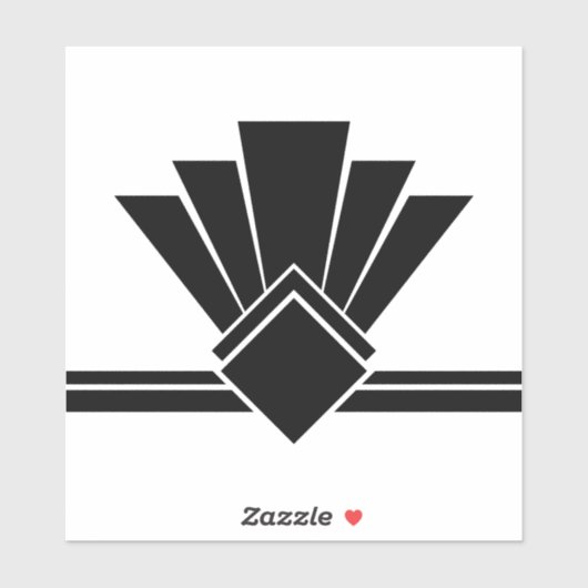 Art Deco Black White Fan Pell en Stick Tegel Sticker (Vel)