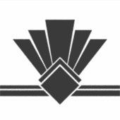 Art Deco Black White Fan Pell en Stick Tegel Sticker (Voorkant)