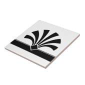 Art Deco Black White Geometric Flower Element 06 Tegeltje (Zijkant)