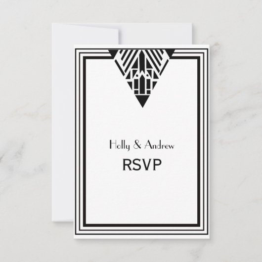  Art Deco Black White Lijst #1 V RSVP (Voorkant)