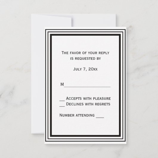  Art Deco Black White Lijst #1 V RSVP (Achterkant)