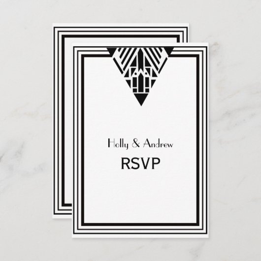  Art Deco Black White Lijst #1 V RSVP (Voorkant / Achterkant)