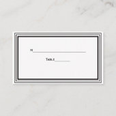  Art Deco Black White Lijst #2 Escortkaarten Plaatskaartje (Achterkant)