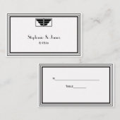  Art Deco Black White Lijst #2 Escortkaarten Plaatskaartje (Voorkant / Achterkant)