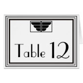  Art Deco Black White Lijst #2 Tabelnummer (Voorkant Horizontaal)