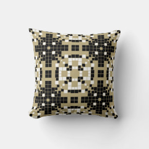 Art Deco Black, White Retro Abstract Art Kussen