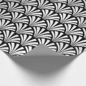 Art Deco Black White Silver Grey Scales Seashells Cadeaupapier (Hoek)