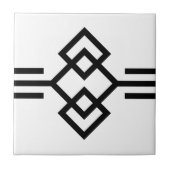 Art Deco Black White Simple Geometric Border 03 Tegeltje (Voorkant)