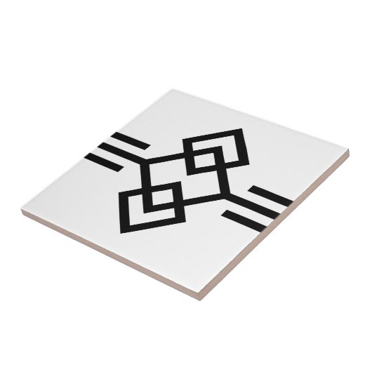 Art Deco Black White Simple Geometric Border 03 Tegeltje (Zijkant)