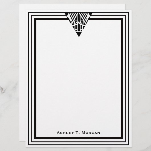 Art Deco Black Wht Lijst #1 Aangepast (Voorkant / Achterkant)