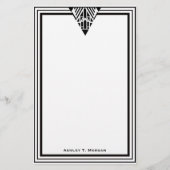 Art Deco Black Wht Lijst #1 Aangepast Briefpapier (Voorkant)
