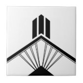Art Deco Black Witte legante geometrische grens Tegeltje (Voorkant)