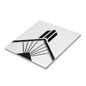 Art Deco Black Witte legante geometrische grens Tegeltje (Zijkant)