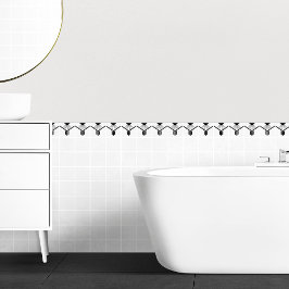 Art Deco Black Witte legante geometrische grens Tegeltje