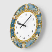 Art Deco Blauw Grote Klok (Hoek)