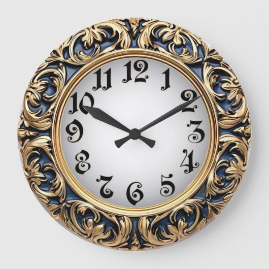 Art Deco Blauw Grote Klok (Voorkant)