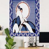  art deco (blauw) poster (Thuiskantoor)