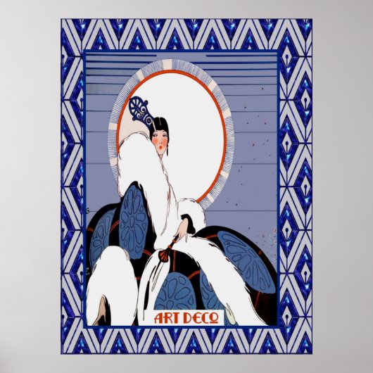 art deco (blauw) poster (Voorkant)