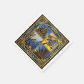 Art deco Blauw servet (Hoek)