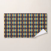 Art Deco blauw sinaasappel Bad Handdoek (Handdoek)