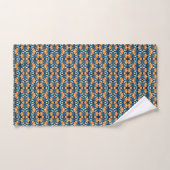 Art Deco blauw sinaasappel Bad Handdoek (Handdoek)