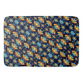 Art Deco blauw sinaasappel Badmat (Voorkant)