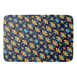 Art Deco blauw sinaasappel Badmat