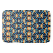 Art Deco blauw sinaasappel Badmat (Voorkant)